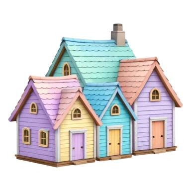 Pastel Roof Cottages sticker
