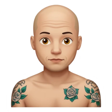 tatooed bald man  sticker