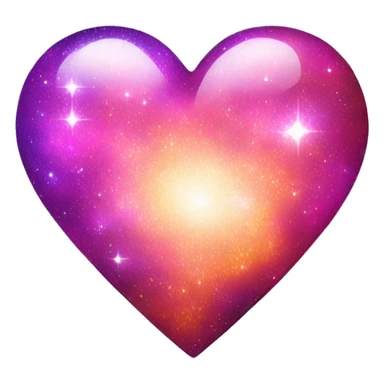 shiny pink purple orange sparkly galaxy heart sticker