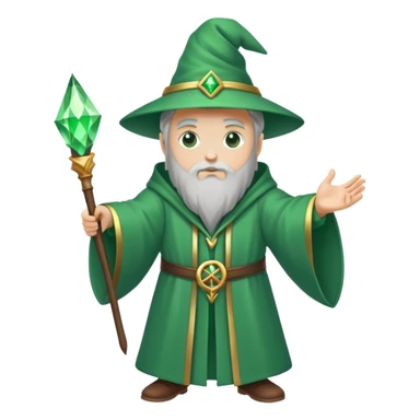 Wizard of Emerald City with green robe and magic wand sticker
