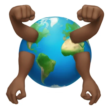 Earth with arms and legs sticker
