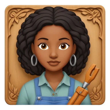 Wood Carving Craftsman black woman sticker
