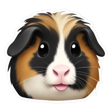 Cute black tan guinea pig sticker
