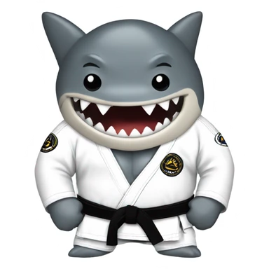 Shark in Jiu Jitsu Gi black belt sticker