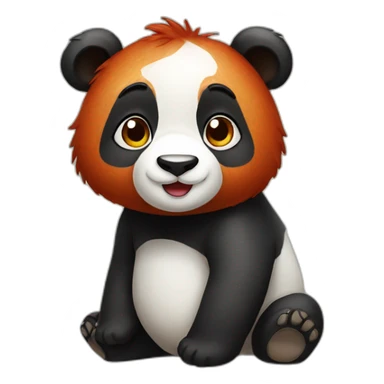 Redhead cute panda sticker