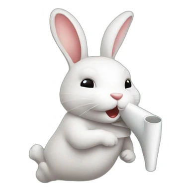 Rabbit swallows a tube sticker