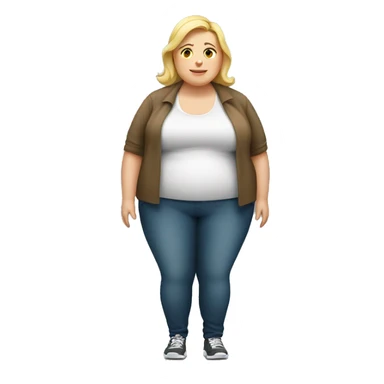 Obese white woman sticker