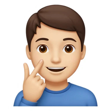 Una persona sonriendo con el dedo en la boca en los labios sticker