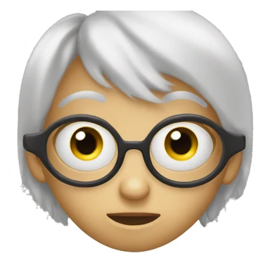 Emoji looking up with big eyes and lashes sticker