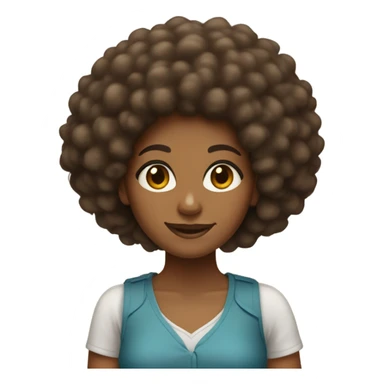 bbl brown skin girl with fro sticker