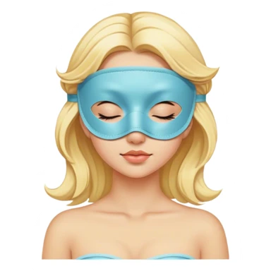 A blonde girl with sleeping mask on sticker