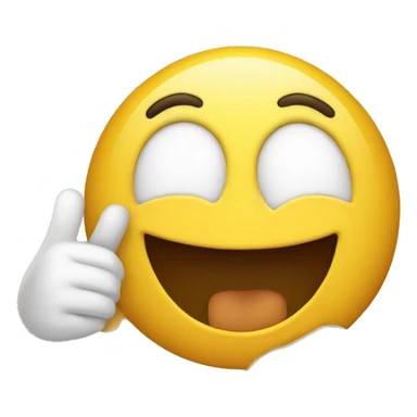 smiling emoji with thumbs up in it's nose sticker