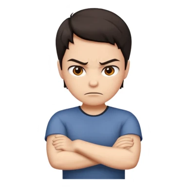 Arms crossed mad sticker