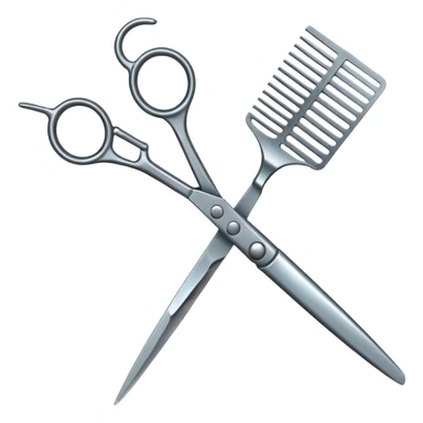 barber shop, scissors, comb, only scissor and comb sticker