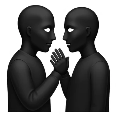 two silohuettes speaking sticker