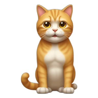 Un chat qui fait de la musculation sticker