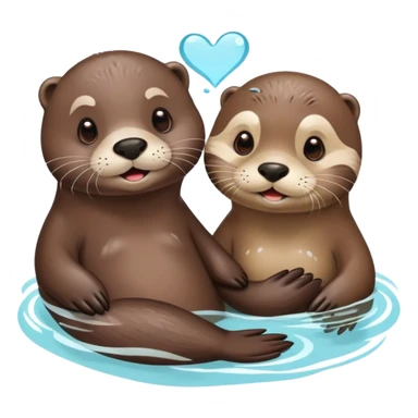 an otter and a seal in love and having a spa day sticker