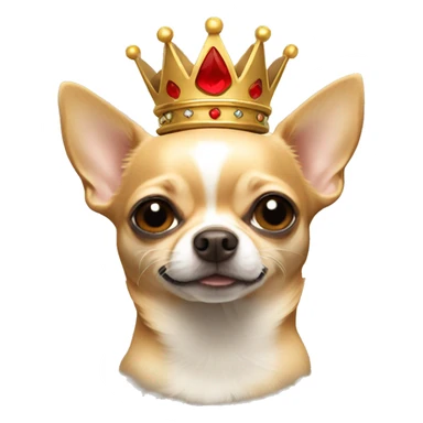 Tan chihuahua with crown sticker