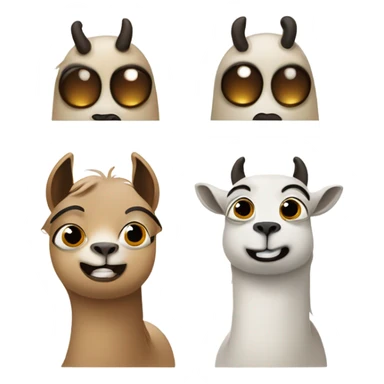 set  lama in diferent emotions: sad, happy, angry and surprised sticker