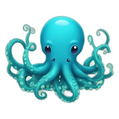 Cute blue kraken making hearts with tentacle sticker