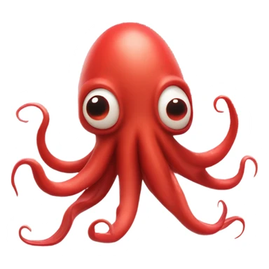 Squid rising from a red ocean sticker