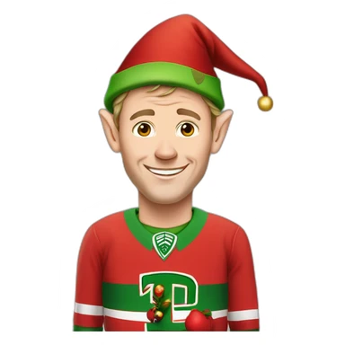 Jonathan Toews dressed as an elf sticker