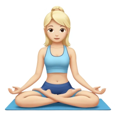 Blonde girl doing yoga sticker