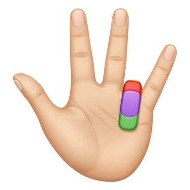 A hand resembling 👆, with the hand entering the frame from the bottom right and pointing diagonally up and left, with the thumb and index finger open and the back of the hand facing the camera. sticker
