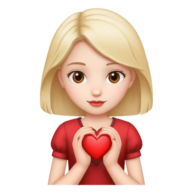 Girl with a heart and her hands  sticker