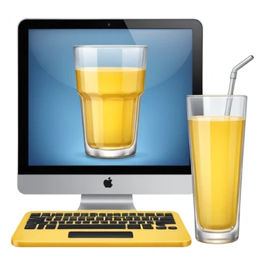 Computer with pastis glass in screen sticker