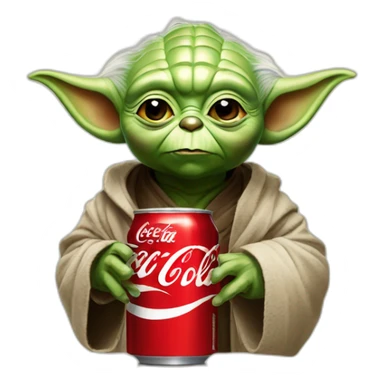 Yoda avec coca cola sticker