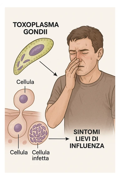 Toxoplasma gondii, infetta uomo ha sintomi solo di lieve influenza in italiano sticker