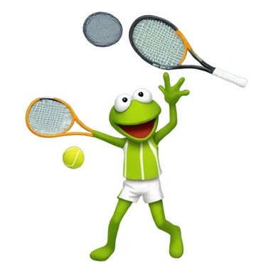 Tennis play Kermit net sticker