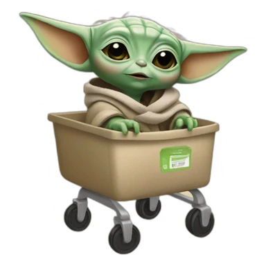 baby yoda shopping sticker