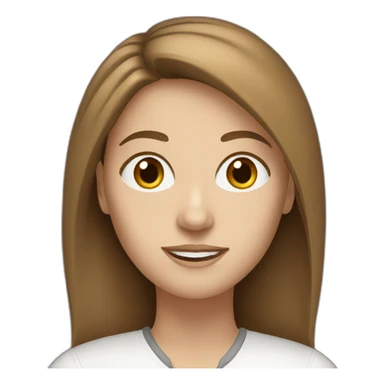 white woman with brown hair working sticker