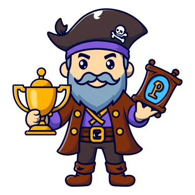 pirate wizard winning a trophy sticker