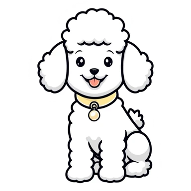 A poodle with pearls sticker