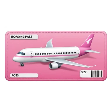 pink boarding pass airplane sticker