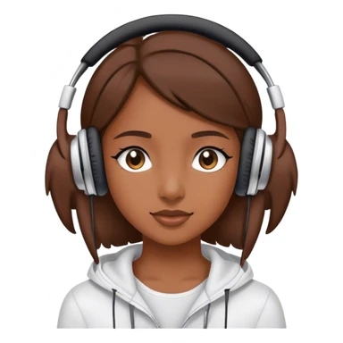 Girl with earphones sticker