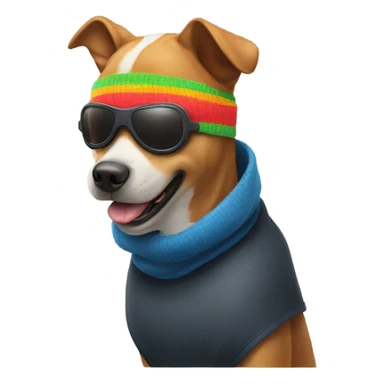 dog ski mask  sticker