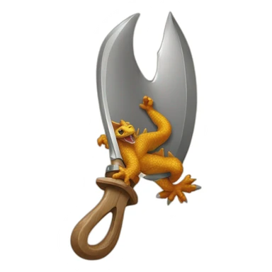 Couteau au manche de dragon sticker