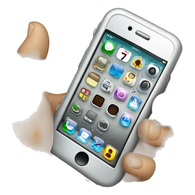 iPhone 2007, silver with iPhoneOS 1.0, in hand  sticker