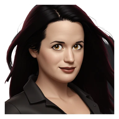 smiling girl with black hair sticker