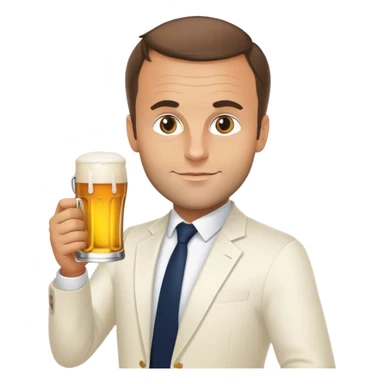 Macron simpson Who has a beer in his right hand sticker
