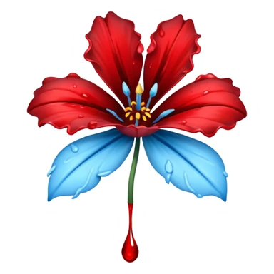 light blue flower spilling wblood sticker