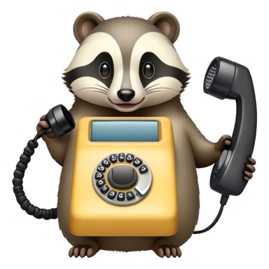 Badger with corded phone sticker