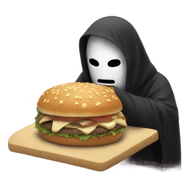 No face eating food sticker