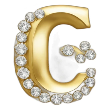 Gold and diamonds letter G sticker