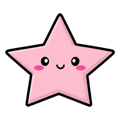 Pink Glitter Star Heart sticker