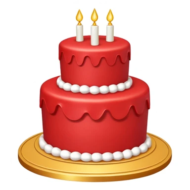 red cake with golden details sticker